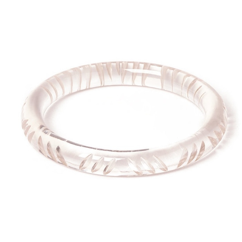 Splendette Narrow Crystal Heavy Carve Bangle